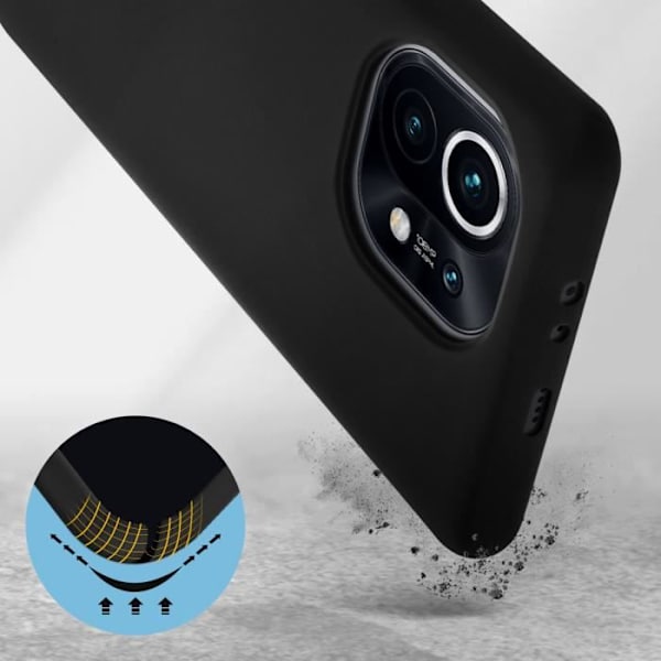 Beskyttelsescover - Xiaomi - Mi 11 5G - Semi-blød silikone - Soft Touch-finish - Sort Svart