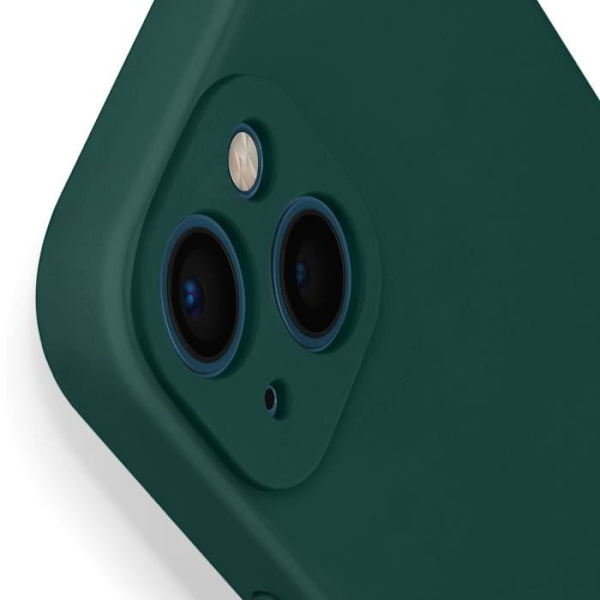 iPhone 13-fodral - AVIZAR - Semi-rigid - Mjuk silikon - Soft Touch-finish - Matt grön Grön