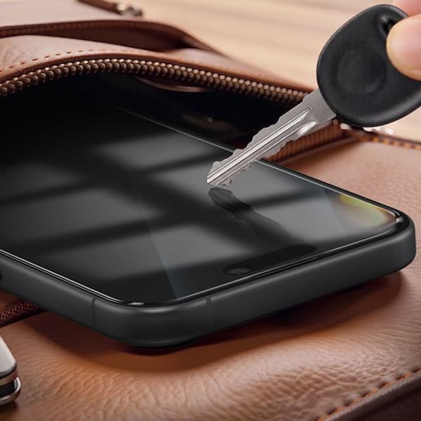 Hærdet Glas til iPhone 15 Pro Stødabsorberende med Magic Box Zanaé Montering Kit Gennemsigtig Vit