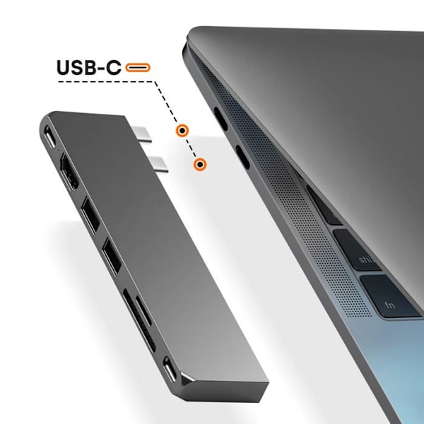 Hub Macbook Satechi Pro Hub Slim Grå, USB USB-C HDMI 4K Kortlæser