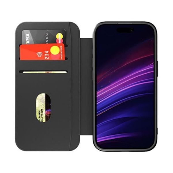 iPhone 16 Pro MagWallet-etui med kortholder og stativfunktion CYGNETT Sort Svart