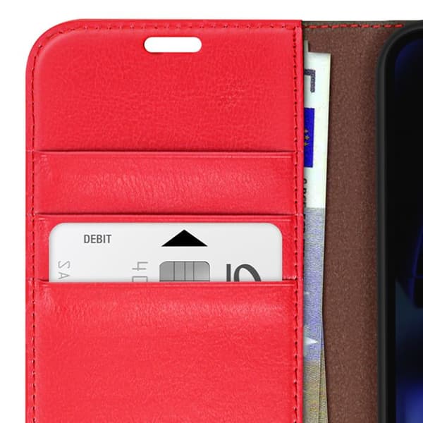 Hus Læder - Google Pixel 9a - Rød Brieftaske - Videostøtte - Magnetisk Lukning - Multi-Compartmenter Röd
