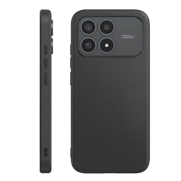 Silicone cover til Poco F8 Pro, blød, stødabsorberende, olieforsinket, sort Svart
