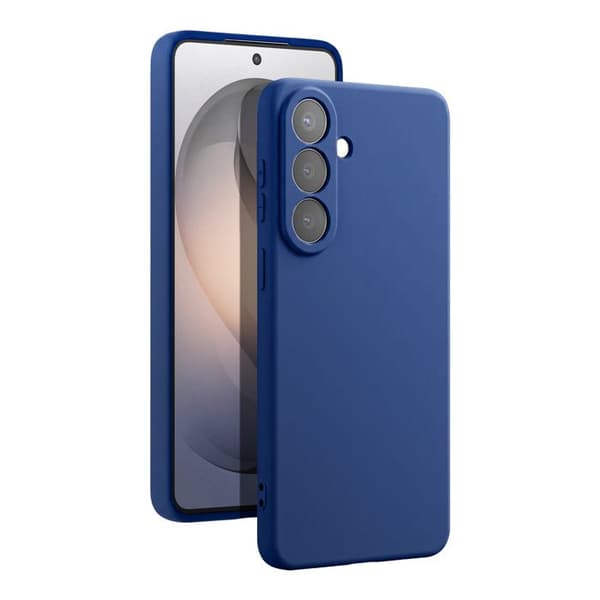 Silicone Soft-Touch-fodral för Galaxy S26 med blå mikrofiberfoder Blå
