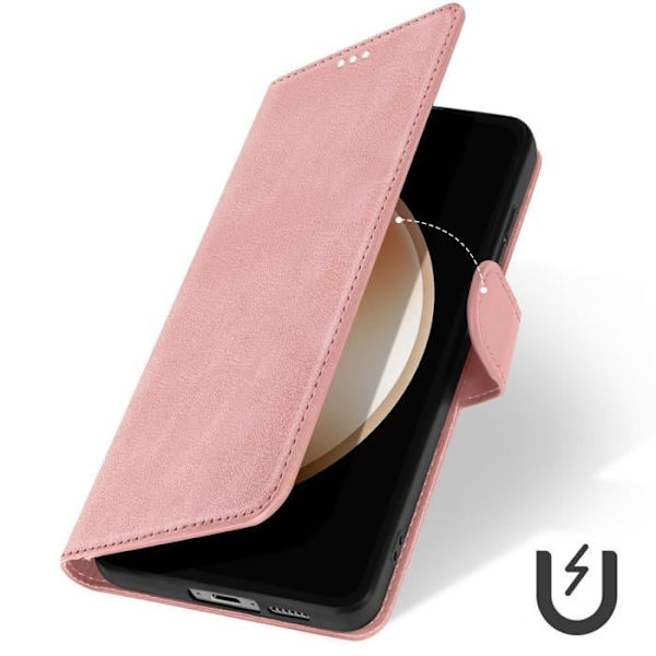 Fodral till Samsung Galaxy S24 FE Handledsrem Flip Wallet Stand Champagne Pink Rosa