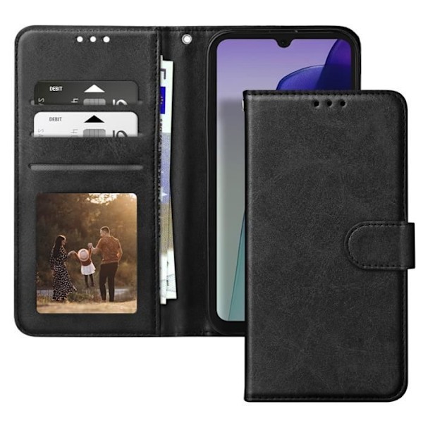 Fodral för Xiaomi Redmi 14C Wallet Flip och Stable Video Support Svart Svart
