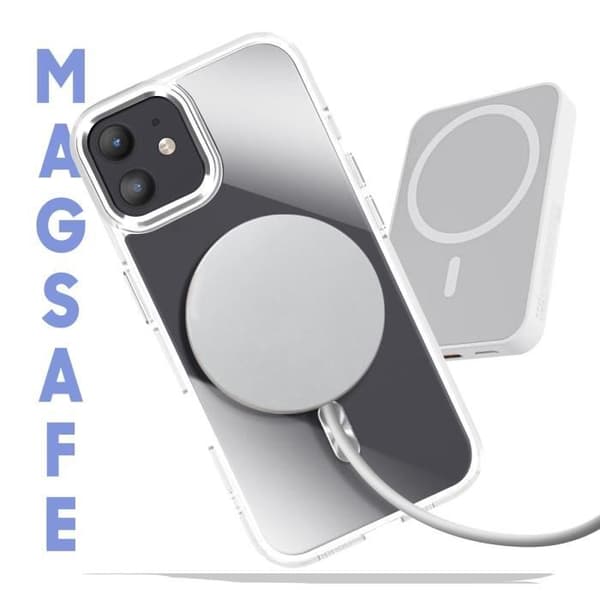 MagSafe-kuori - iPhone 12 Pro/12 - Kirkas Väri - Harmaa - Antihakkerointi Grå