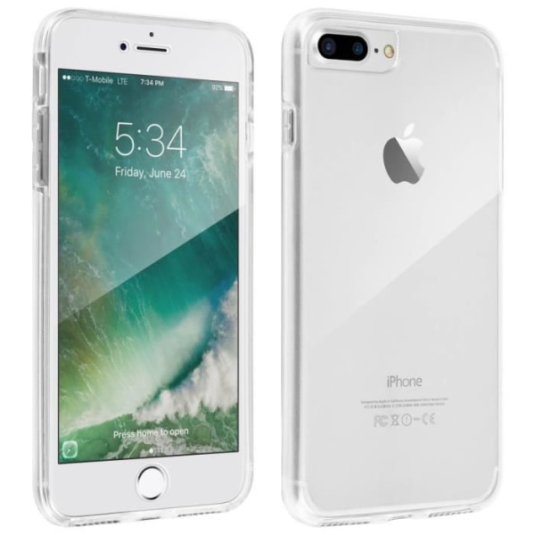 Inbyggt hårt fodral Fram Baksida iPhone 7 Plus / iPhone 8 Plus Transparent Transparent