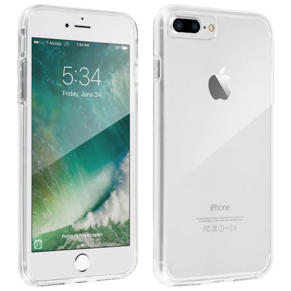 Läpinäkyvä kokorunkoinen kova etukotelo iPhone 7 Plus / iPhone 8 Plus Transparent