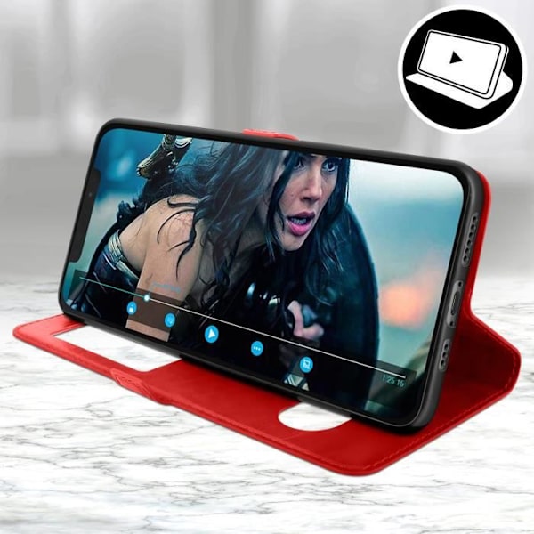 Skal - Apple - iPhone 12 / 12 Pro - Helt fodral - Silikon - Röd - Videostöd Röd