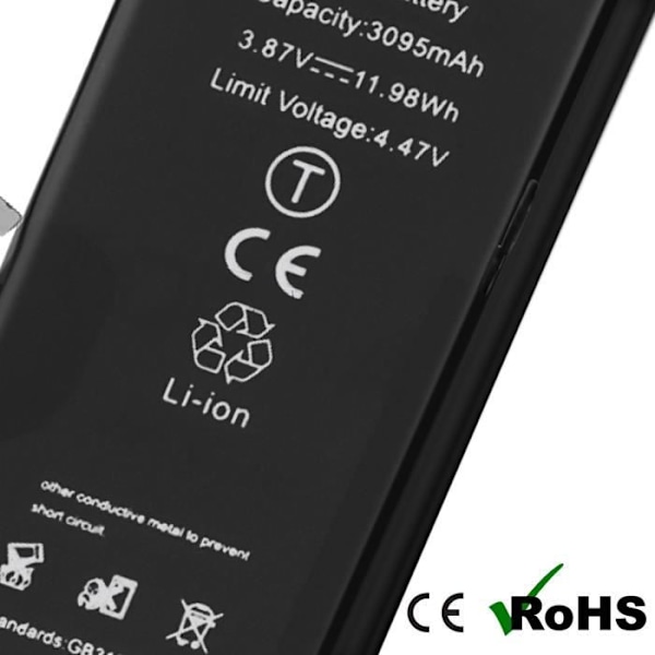 Lithium Ion Decode PCB Version Batteri til iPhone 13 Pro - Sort - 3095mAh Svart
