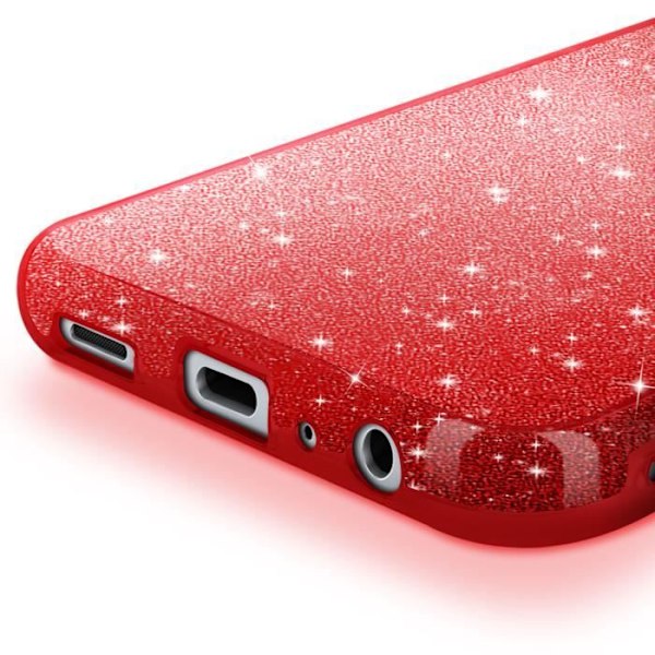 Glittrande Stötresistent Fodral för Samsung Galaxy A25 Röd Röd