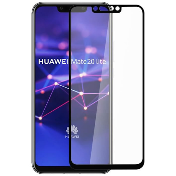 Näytönsuoja - AVIZAR - Huawei Mate 20 lite - Karkaistu lasi - 9H - Musta svart