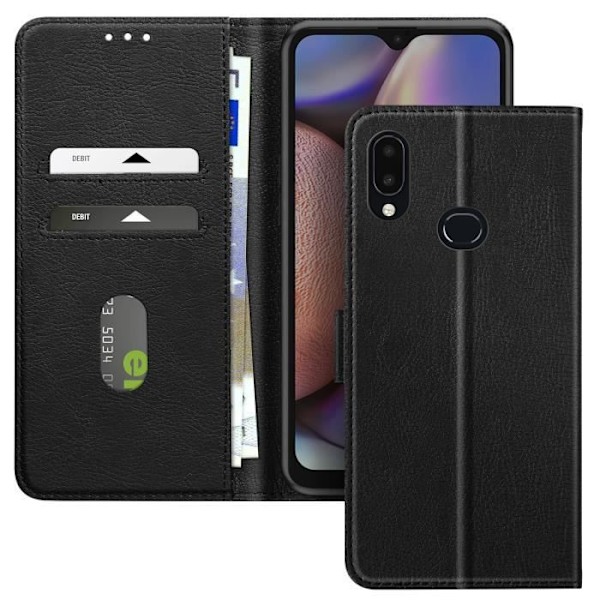 Samsung Galaxy A10s Lompakkokotelo ja Videotuki Musta Svart