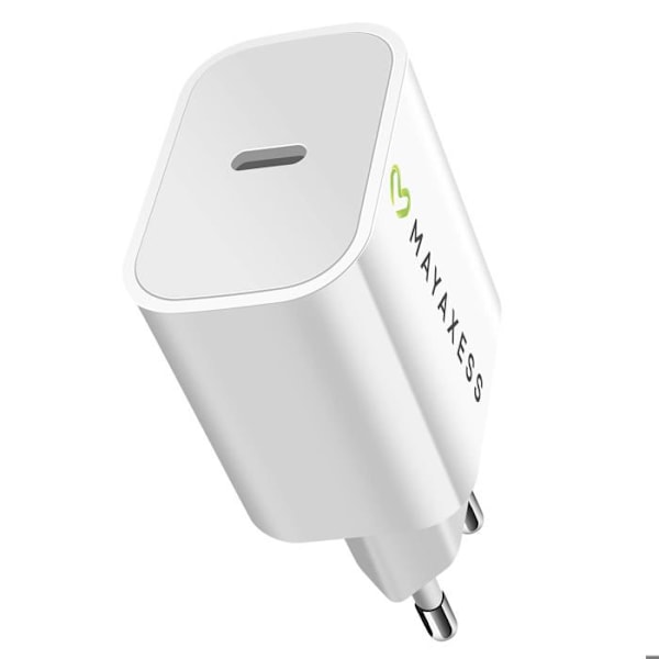 USB C Power Delivery 20W Vegglader Mayaxess Hvid Vit