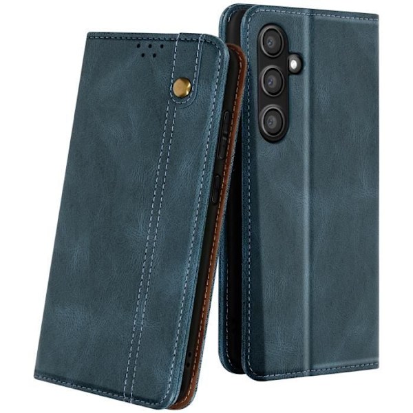 Etui til Samsung Galaxy S24 FE Flip Magnetic Stitched Wallet Midnight Blue Blå