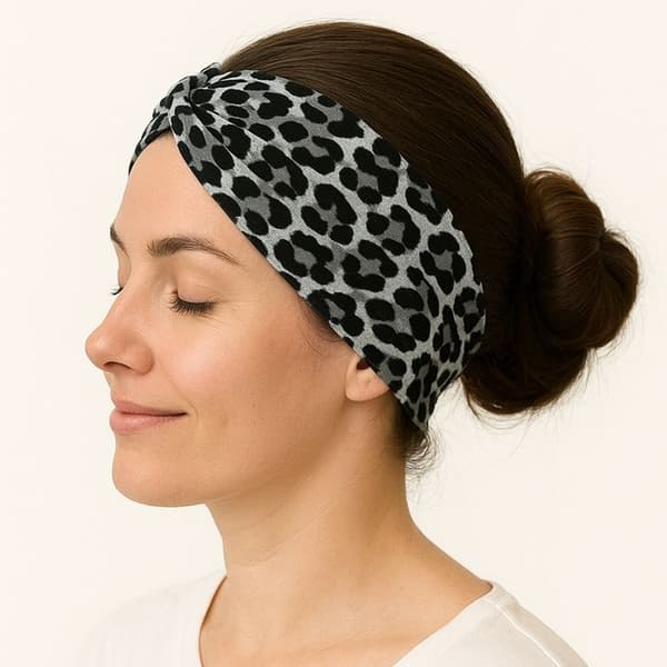 Bandeau - AVIZAR - Chic Sort Leopard - Blødt Bomuld - Til Kvinder - Voksen Svart