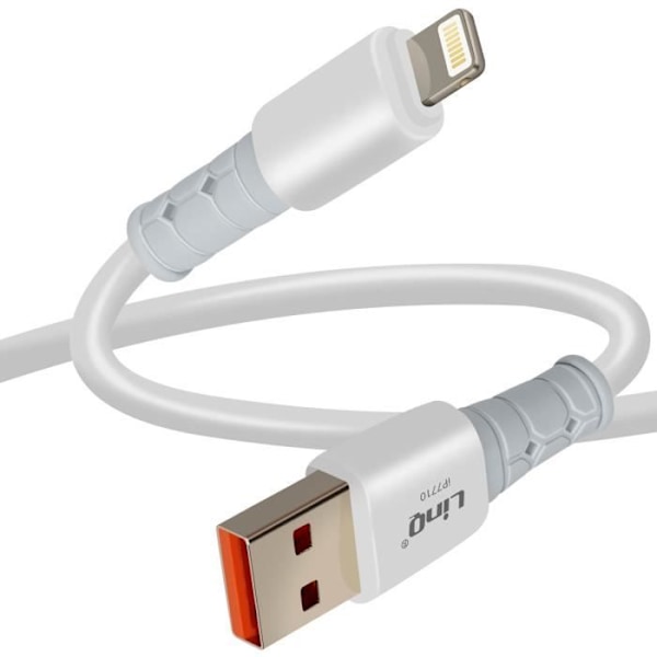 USB till Lightning-kabel - LINQ - 1,2 m - 3A snabbladdning - iPhone och iPad kompatibel - Förstärkta kontakter Vit