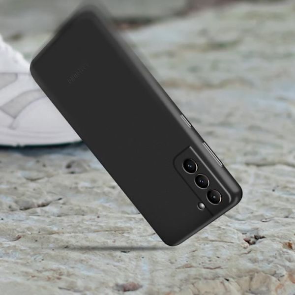 Coque - Samsung - Galaxy S21 Plus - Ægte læder - Fleksibel - Robust beskyttelse Svart