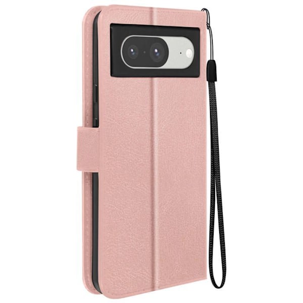 Etui til Google Pixel 8 Wallet Stand Funktion med håndledsrem Mayaxess Pink Champagne