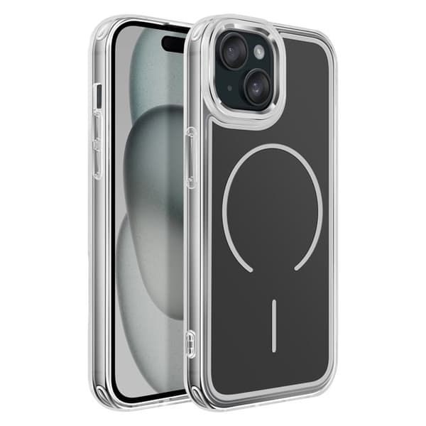 MagSafe-cover til iPhone 15 Ultra Forstærket Bi-materiale Sort Svart