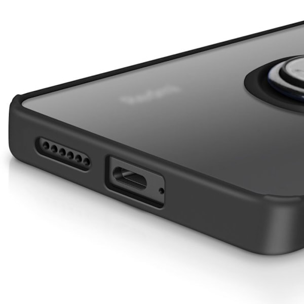 Skydd till Xiaomi Note 14 4G med metallring för videostöd svart Svart