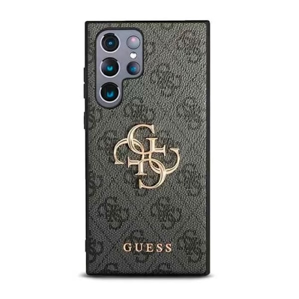 Galaxy S22 Ultra | GUESS etui med monogram og guld metallogo (antracit)