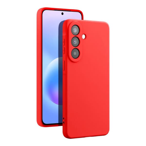 Silicone Soft-Touch-fodral för Galaxy A57 med röd mikrofiberfoder Röd