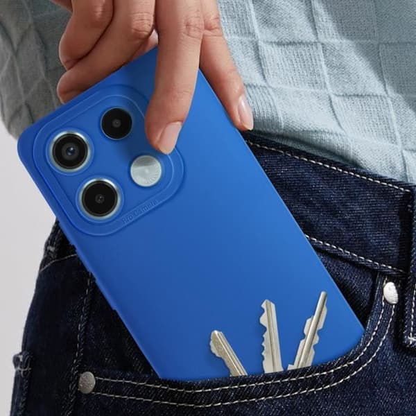 AVIZAR Cover til Xiaomi Redmi Note 13 Pro 5G - Blød silikone - Forstærket kamerabeskyttelse - Blå Blå