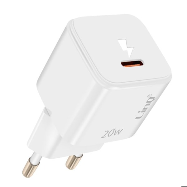 USB-C virtalaturit Power Delivery 20W Tehokas Kompakti LinQ Valkoinen Vit