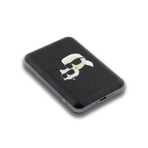 Ekstern Batteri MagSafe 5000mAh med Karl og Choupette Motiver Karl Lagerfeld Sort Svart