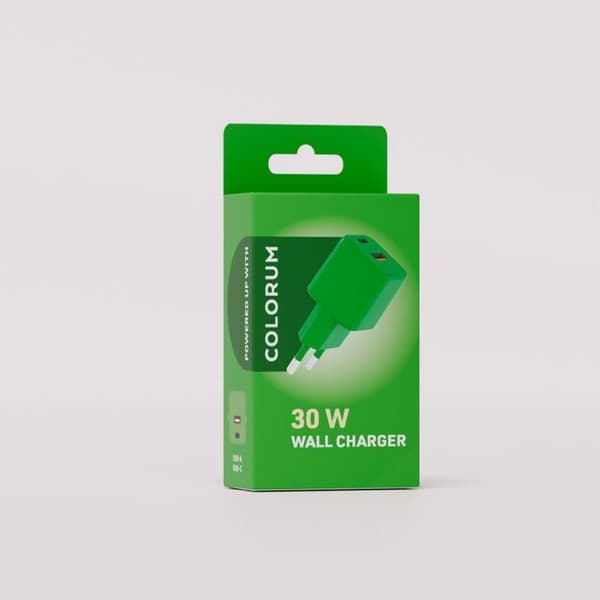 Väri-USB-A + USB-C PD 30W seinälaturi CLS30-AC-04 Xgreen