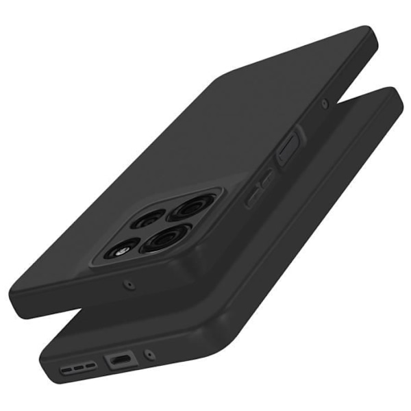 Siliconeblød mat sort taske til Motorola Moto G75 Svart