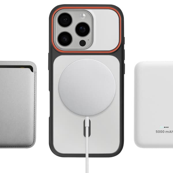 MagSafe-cover til iPhone 16 Pro, beskyttelse i to materialer, hård bagside, sort Svart