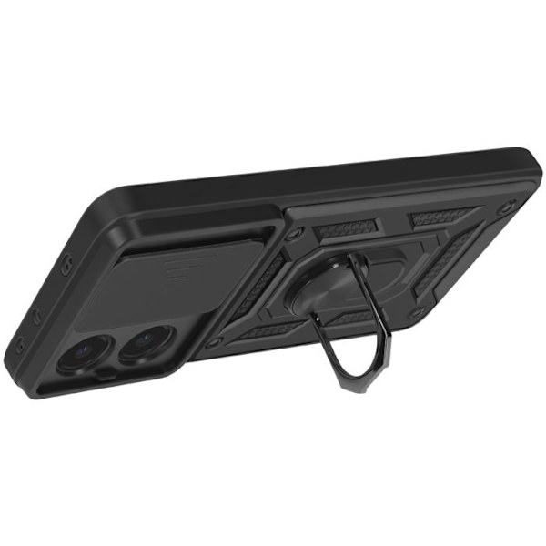Coque til Xiaomi Poco X7 Pro Magnetisk Ring Kamerabeskyttelse Sort Svart