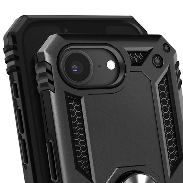 Coque för iPhone 16e Hybrid RIng Stöd Magnetisk Svart Svart
