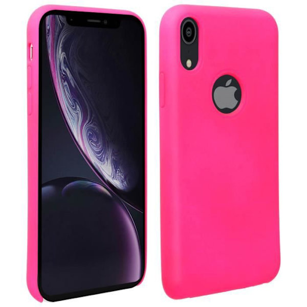 Skyddshölje - AVIZAR - iPhone XR - Halvstyvt silikon - Soft Touch-finish - Rosa Rosa