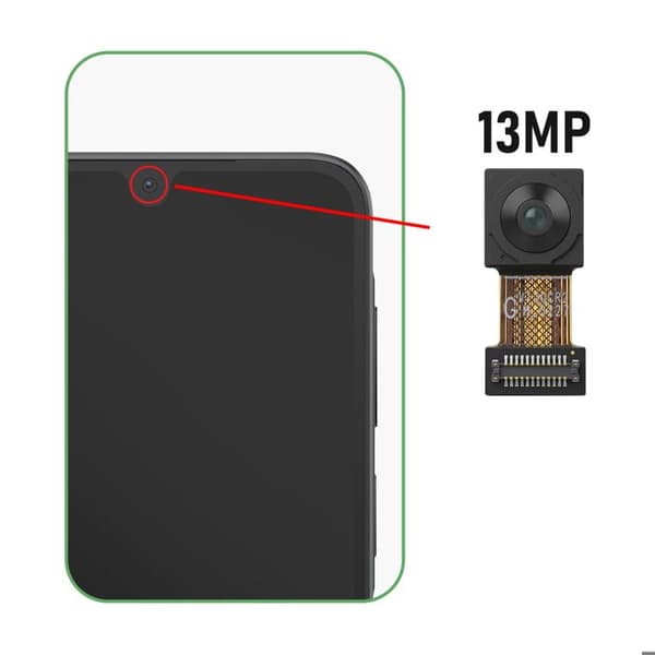 Frontkamera Selfie 13MP til Galaxy A17 5G / 4G Erstatningsdel Sort Svart