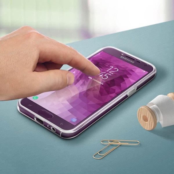 Skyddsskal - AVIZAR - Samsung Galaxy J4 - Silikon - Polykarbonat - Ultra-tunn Transparent