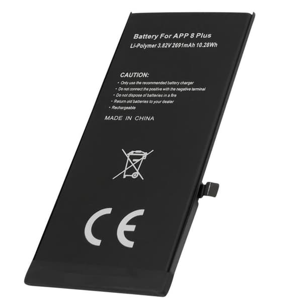 Batteri - AVIZAR - iPhone 8 Plus - Li-Polymer 3.82V - 2691mAh - Sort Svart