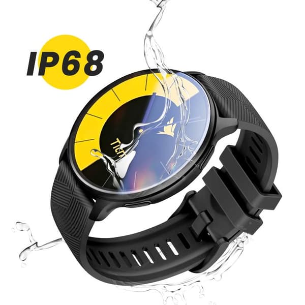 GPS AMOLED Sportklocka Hälsospårning och Samtal IP68 Titmo Svart Svart