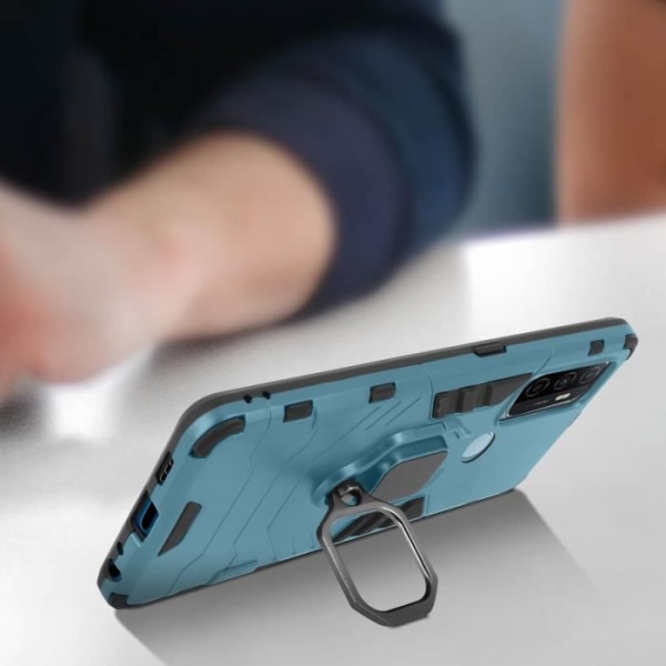 Coque - AVIZAR - Oppo A53 / A53s - Hybride Antichoc - Bague Métallique - Stöd för video blå Blå