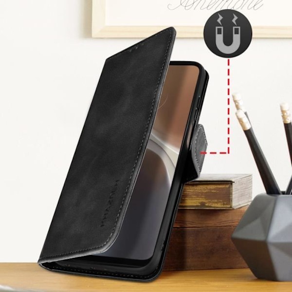 Motorola Moto G32 Case Pung Video Support Magnetisk fane Sort Svart