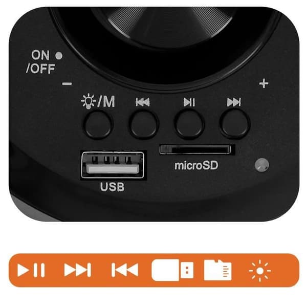 Bluetooth PC-højttaler - LinQ - Sort - Jackstik 3,5 mm - Micro SD-port - Kompakt design Svart