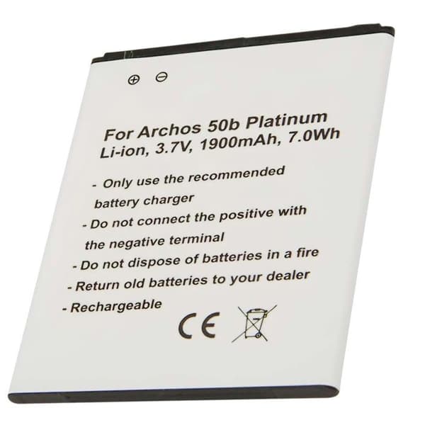Batteri til Archos 50b Platinum Li-ion 3.7V 1900mAh Hvid Vit