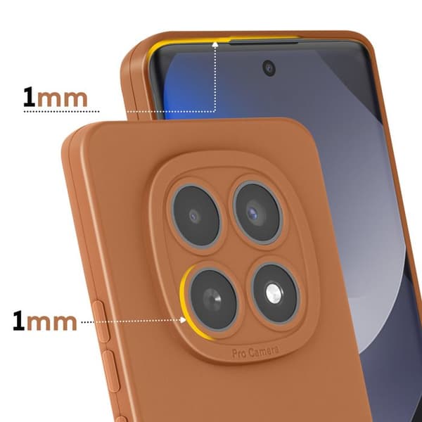 Siliconfodral för Redmi Note 15 med förstärkt kamerablock i brunt brun