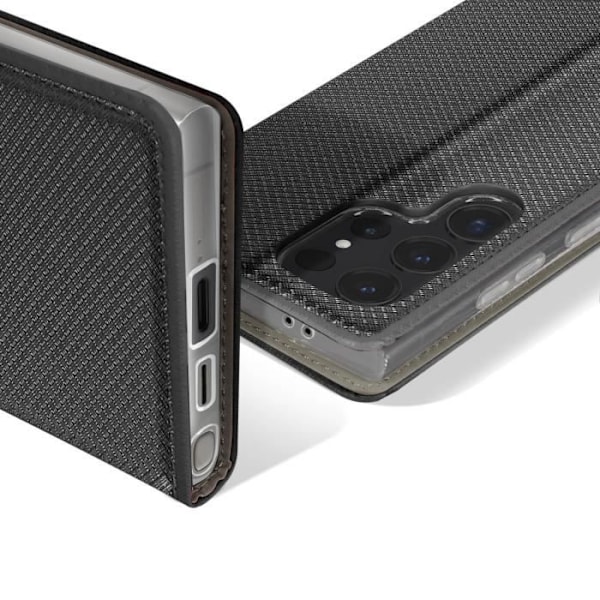 Fodral till Samsung Galaxy S24 Ultra - AVIZAR - Smart Collection - Korthållare - Svart Svart