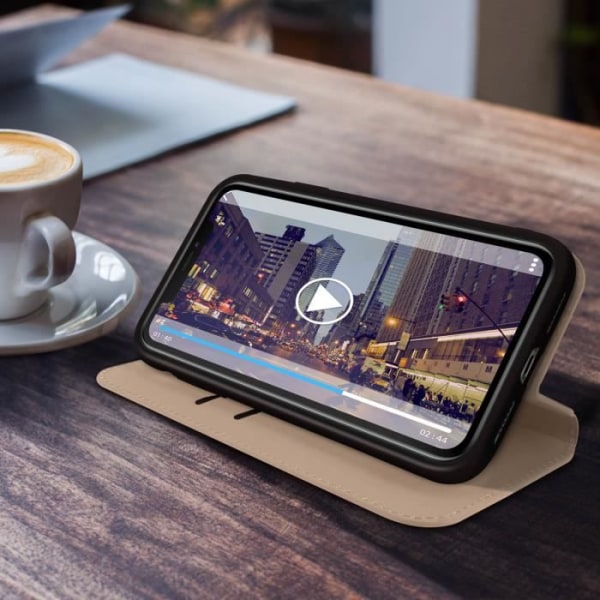 iPhone 11 Fodral - AVIZAR - Folio Wallet Fodral - Ekologiskt läder - Stativfunktion - Gul Gul
