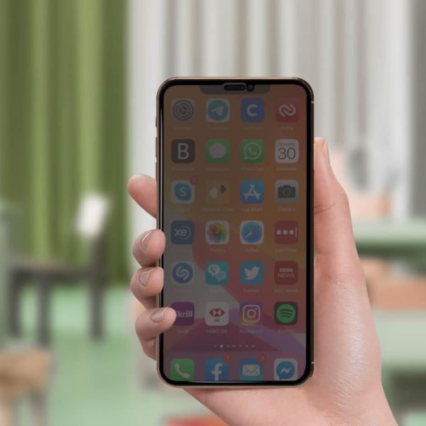 Beskyttelsesfilm - AVIZAR - iPhone 11 Pro - 9H hærdet glas - Anti-spion - Anti-ridse Svart