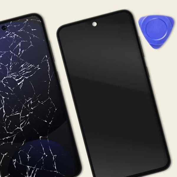 LCD-näyttö Samsung Galaxy S24 FE:lle yhdistettynä kosketusnäytön ja mustan Relife-runko kanssa Svart